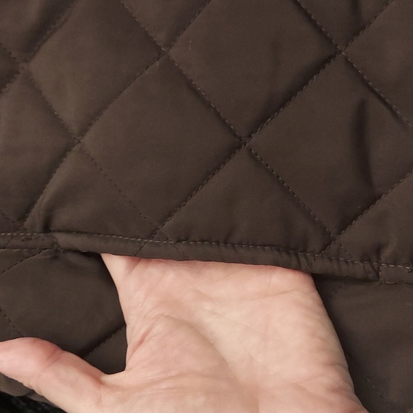 DEBBIE MORGAN Brown Quilted Zipper Front Sleeveless Vest - Picture 8 of 10